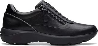 Clarks Leisure Sneakers - Dames - Sneakers - Zwart - 37 1/2 EU - Leer - Schoenen
