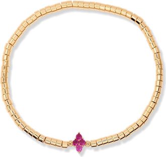 Brook & York Bella Birthstone Beaded Stretch Bracelet in Gold July at Nordstrom