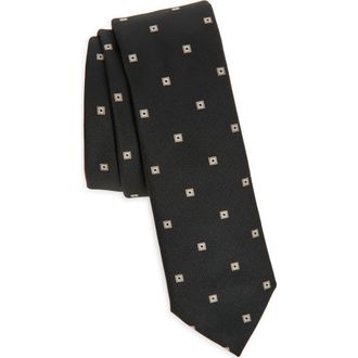 BOSS Geometric Jacquard Tie in Black at Nordstrom Rack