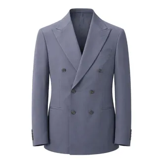 Boggi Milano Formal Blazers, male, Blue, Size: 3XL Double-breasted B-Tech Blazer