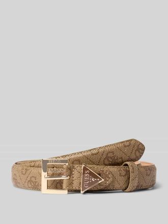 Guess G&uuml;rtel mit Allover-Logo-Print Modell Noelle in Camel, Gr&ouml;&szlig;e L