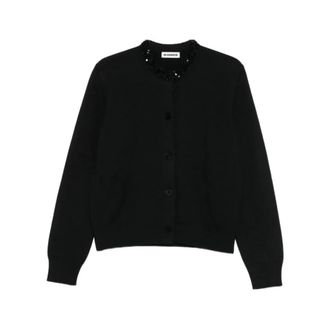 Jil Sander Cardigans, female, Black, Size: 2XS Wool Cardigan
