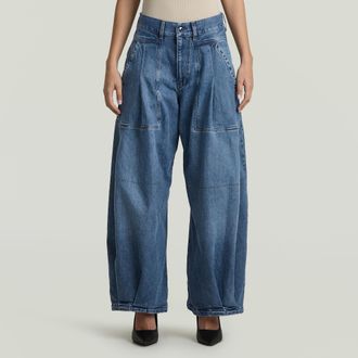 G-Star Pleated Loose Jeans - Midden blauw - Dames