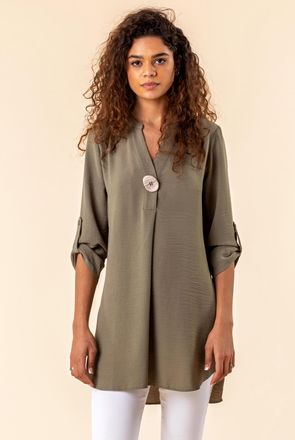 Roman Longline Button Detail Tunic Top