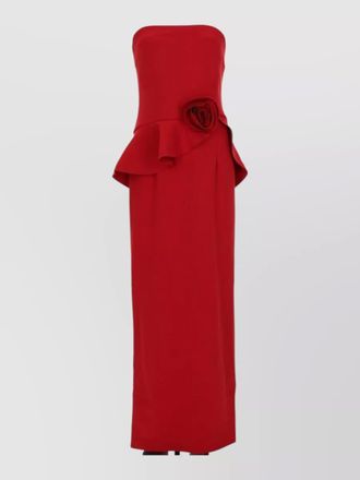 Rotate asymmetric 3d floral maxi dress