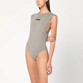 Fear of God Sleeveless grey cotton-blend bodysuit