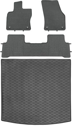 OEM Volkswagen Touran Ii Minivan Desde 09.2015 Set - Alfombrillas De Goma Para Coche + Alfombrilla Para Maletero