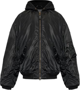 Balenciaga Hooded Bomber - Heren - Bomber jackets - Zwart - L - Katoen - Jassen