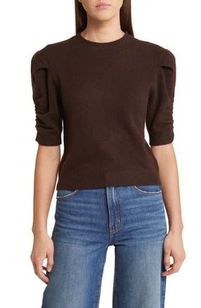 Frame Denim Ruched Sleeve Recycled Cashmere & Wool Sweater in Espresso at Nordstrom Rack, Size X-Small