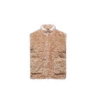 Moncler Planeze Teddy Down Vest Beige Size 00