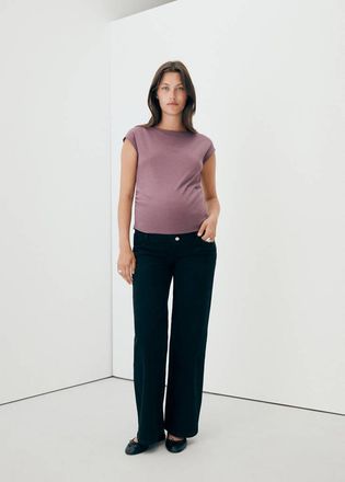 Mango Maglietta increspata premaman viola chiaro/pastello - Donna - S - MANGO