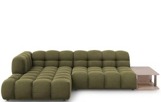 BLOOMINGLOFT 4-Sitzer Design Ecksofa Sky mit Beistelltisch auf der rechten Seite
