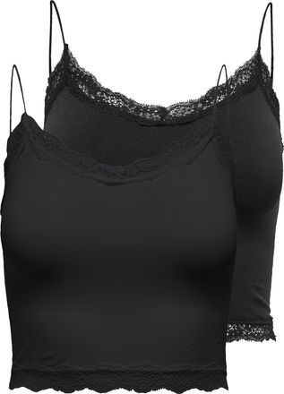 Only Trägertop »ONLVICKY LACE SEAML 2-PACK CROPPED TOP« Packung, 2 Stk. tlg