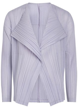 Pleats Please Issey Miyake Pleated Woven Cardigan - Light Purple - 3