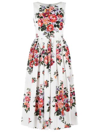 Dolce & Gabbana Fiori witte katoenen jurk