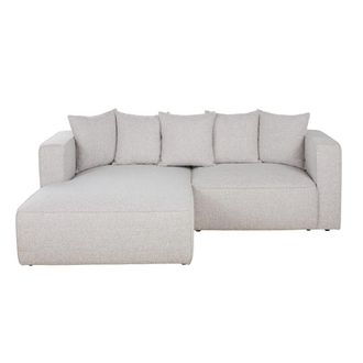 Maisons du monde Sof&aacute; cheslong 3/4 plazas izquierda gris claro jaspeado