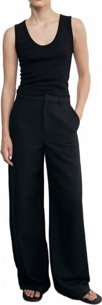 Enza Costa Supima Baby Rib Cropped Fittted U Tank In Black