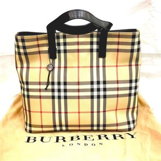 Burberry Black Red Color Pvc Handbag Tote Bag (Pre-Owned)