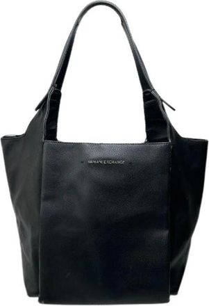 Armani Pre-owned Leren Tote Tas - Dames - Vintage Shopper - Zwart - ONE Size - Leer - Vintage