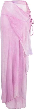 Acne Studios draped wrap-design maxi skirt - women - Wool/Nylon - S - Purple