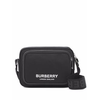 Burberry Paddy Mens Black Logo-Print Crossbody Bag