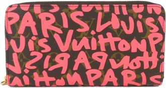 Louis Vuitton Fuchsia Marron Coated Canvas Long Wallet (Bi-Fold) (Pre-Owned)