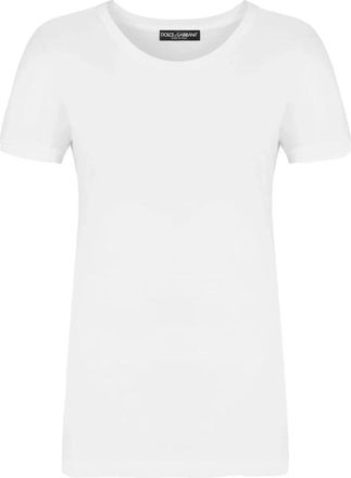 Dolce & Gabbana T-shirt van jersey met korte mouwen - Dames - T-shirts - Wit - XS - Katoen - Tops