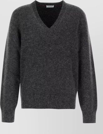 Ferragamo stretch alpaca blend sweater v neckline