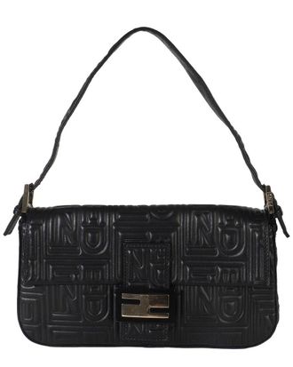 Fendi Black Leather 1997 Re-Edition Baguette (Authentic Pre-Loved)