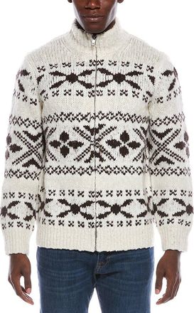 Vince Fairsile Full Zip Wool-Blend Mock Neck Cardigan