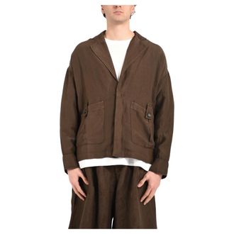 Andrea Ya'aqov Light Jackets, male, Brown, Size: M Oversized Blazer