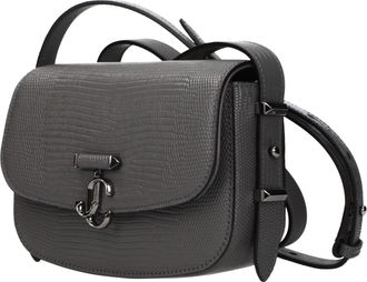 Jimmy Choo London Womens Gray Leather Shoulder Bag