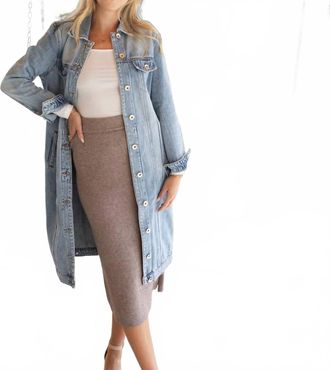 Tribal Dual Denim Duster Dress In Blue
