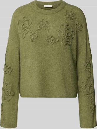 Moss Copenhagen Relaxed Fit Strickpullover mit Alpaka-Anteil Modell Miabelle Hope in Oliv, Gr&ouml;&szlig;e L/XL