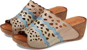 Spring Step Womens Spring Step Footy Sandals Blush Multi Slip-On Wedge Heel GAL2124