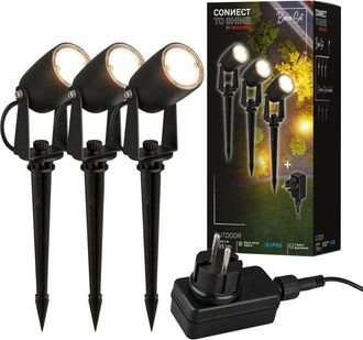 Briloner connect to shine Set iniziale Iris con set di 3 luci led da esterno, IP65