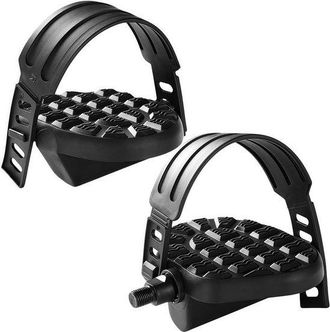 OEM Par De Pedales Para Bicicleta Est&aacute;tica Con Correa, 9/16 Pulgadas, 14 Mm, Ajustables, Para Bicicleta Est&aacute;tica, Dinam&oacute;metro, Bicicleta De Spinning