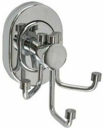 Trade Shop Trade Shop - Supporto Appendino Triplo 3 Ganci Asciugamano Accappatoio Acciaio Parete Bagno