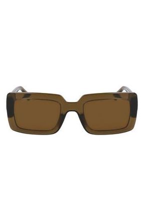 Longchamp 53mm Rectangular Sunglasses in Khaki at Nordstrom Rack