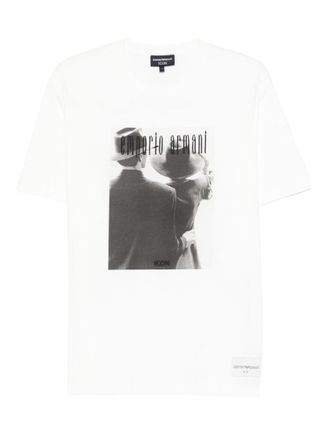 Emporio Armani Grey Printed cotton t-shirt