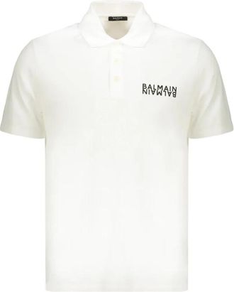Balmain Gh 6Gc 026Bb 04 Polo Shirt - Heren - Polos - Wit - S - Katoen - Tops