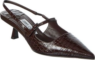 Jimmy Choo London Didi 45 Croc-Embossed Leather Slingback Pump