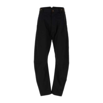Vivienne Westwood Straight Trousers, male, Black, Size: XL Stretch Cotton Pant
