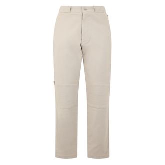 Moschino Straight Trousers with Side Zip - male - Moschino - Chinos - Beige - 2XL - Trousers