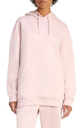 adidas Trefoil Essentials Oversized Lifestyle Hoodie in Sandy Pink at Nordstrom, Size X-Small