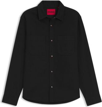 HUGO BOSS Oversize-fit shirt in cotton twill with patch pockets