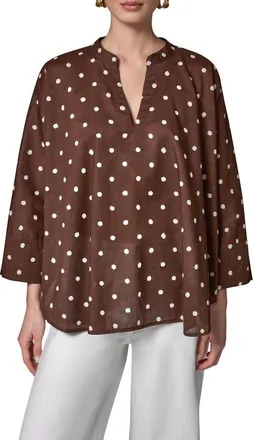 DKNY Cotton Voile Top in Canyon/Cream at Nordstrom, Size X-Small