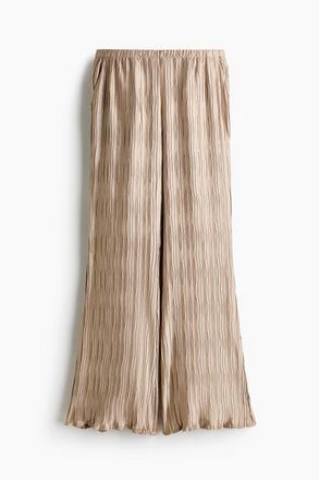 H&M Crinkled Trousers in Beige at Nordstrom, Size Xx-Large
