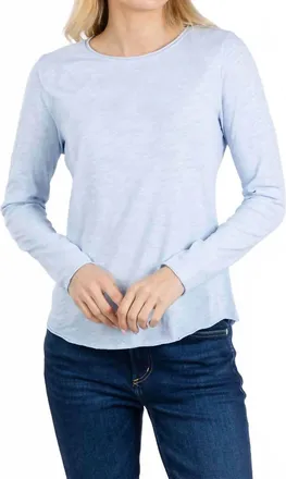 Elliott Lauren Lilly Long Sleeve Tee In Sky Blue