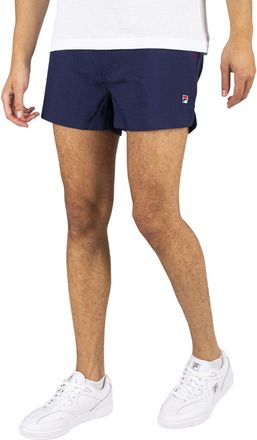 Fila Mens Hightide 4 Terry Pocket Stripe Shorts, Peacoat/Chinese Red, 3XL